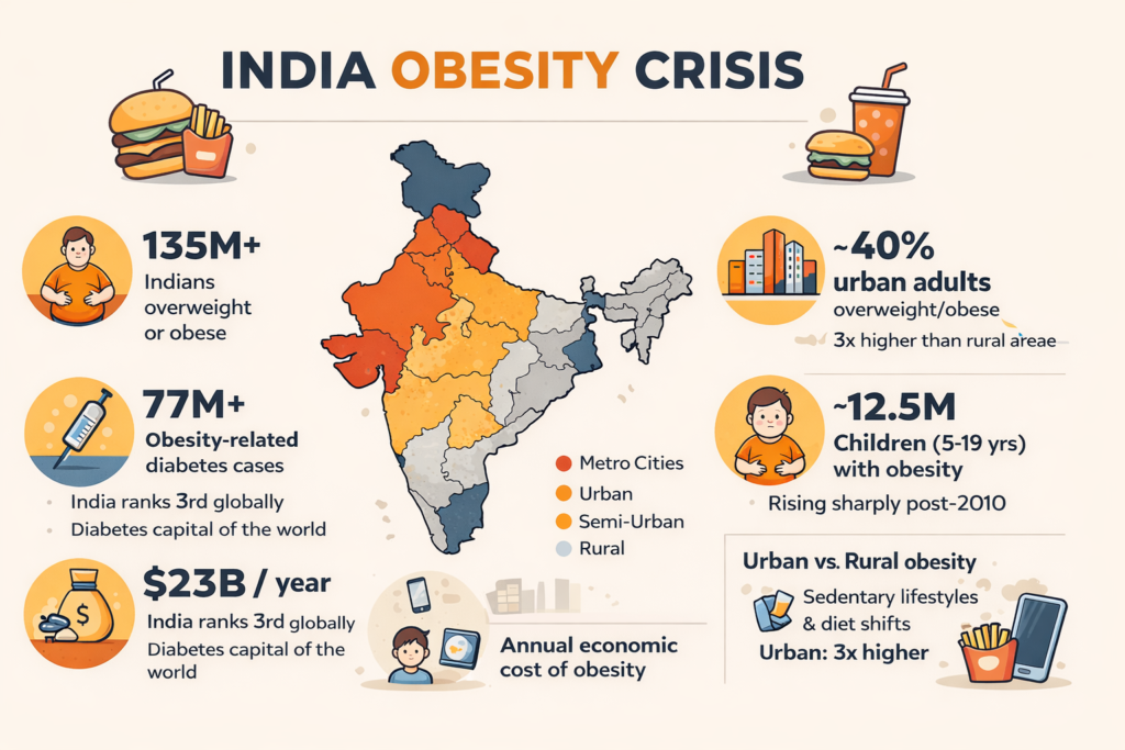 Infographics of Obesity in India