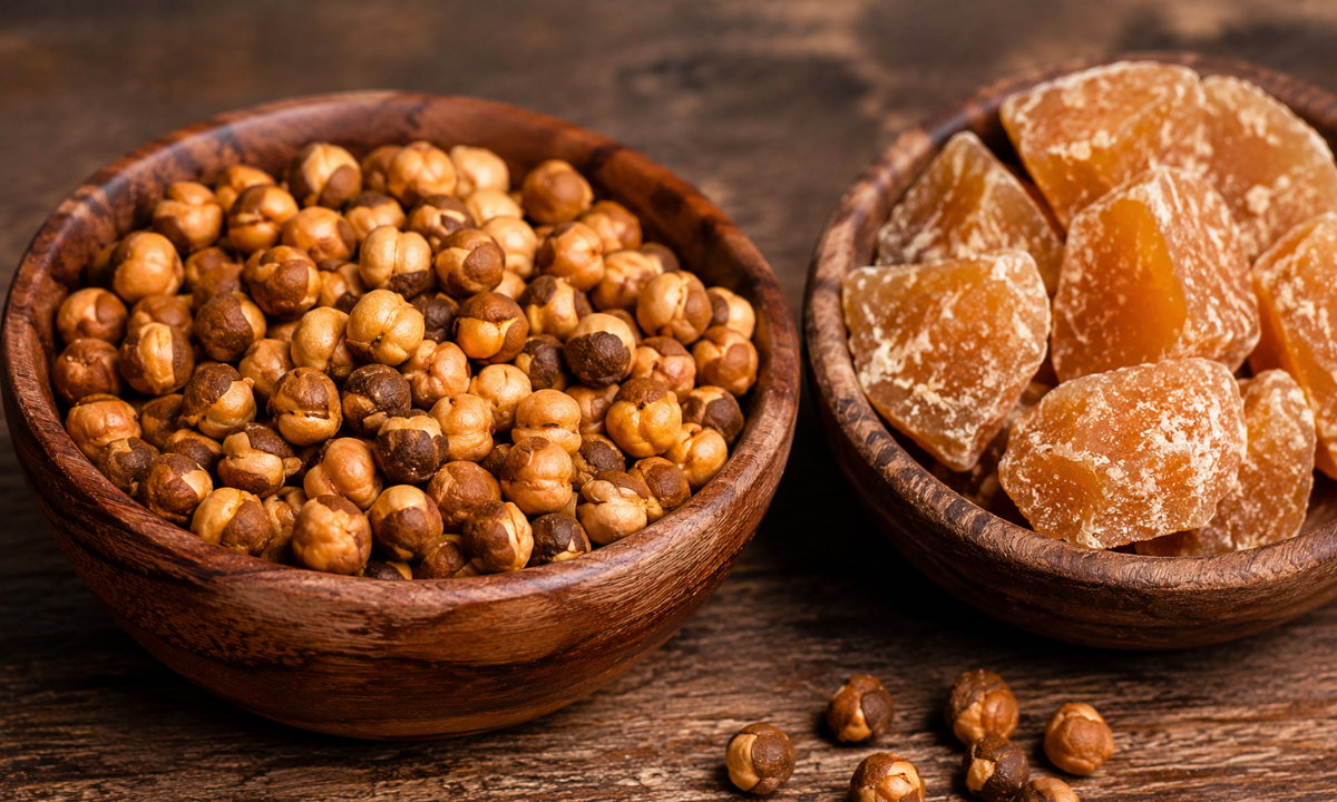 Roasted Chana and Jaggery