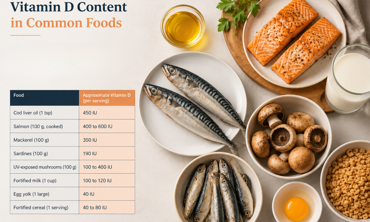 Vitamin D Levels in Foods