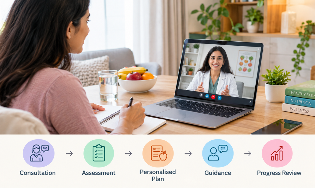 Online nutritionist consultation for weight loss in India.